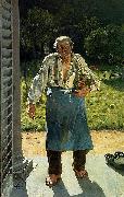 Emile Claus Old Gardener oil